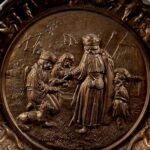 Hortobágy – Puszta scene bronzed ceramic wall plate. - Image 2