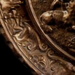 Hortobágy – Puszta scene bronzed ceramic wall plate. - Image 6