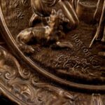 Hortobágy – Puszta scene bronzed ceramic wall plate. - Image 7