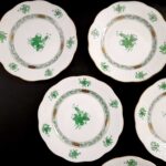 Herend Apponyi Green Chinese Bouquet Dessert Set - Image 3