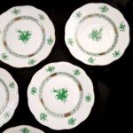 Herend Apponyi Green Chinese Bouquet Dessert Set - Image 4