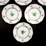 Herend Apponyi Green Chinese Bouquet Dessert Set - Image 5