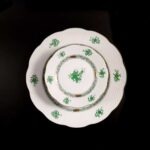 Herend Apponyi Green Chinese Bouquet Dessert Set - Image 6
