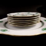 Herend Apponyi Green Chinese Bouquet Dessert Set - Image 7