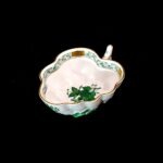 Herend Green Apponyi Pattern Leaf-Shaped Sugar Bowl