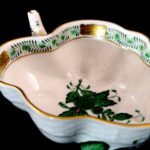Herend Green Apponyi Pattern Leaf-Shaped Sugar Bowl - Image 11