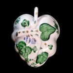 Herend Green Apponyi Pattern Leaf-Shaped Sugar Bowl - Image 2