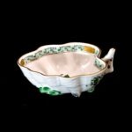 Herend Green Apponyi Pattern Leaf-Shaped Sugar Bowl - Image 4