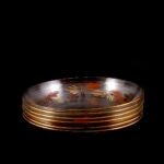 Mid-Century Gilded Glass Dessert Set for 6 – Unknown Maker - Image 5