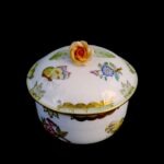 Herend Victoria (VBA) Pattern Sugar Bowl with Rose Finial - Image 19