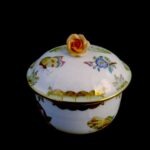 Herend Victoria (VBA) Pattern Sugar Bowl with Rose Finial