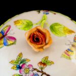 Herend Large Porcelain Sugar Bowl – Victoria (VBO) Pattern with Rose Finial - Image 19