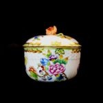 Herend Large Porcelain Sugar Bowl – Victoria (VBO) Pattern with Rose Finial - Image 3