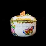 Herend Large Porcelain Sugar Bowl – Victoria (VBO) Pattern with Rose Finial - Image 4