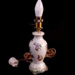 Herend VBO Porcelain Table Lamp 1944 – Baroque Base – Hand-Painted Silk Shade - Image 12