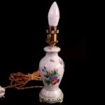 Herend VBO Porcelain Table Lamp 1944 – Baroque Base – Hand-Painted Silk Shade - Image 17