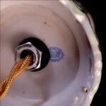 Herend VBO Porcelain Table Lamp 1944 – Baroque Base – Hand-Painted Silk Shade - Image 23