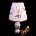 Herend VBO Porcelain Table Lamp 1944 – Baroque Base – Hand-Painted Silk Shade