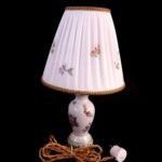 Herend VBO Porcelain Table Lamp 1944 – Baroque Base – Hand-Painted Silk Shade - Image 8