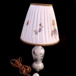 Herend VBO Porcelain Table Lamp 1944 – Baroque Base – Hand-Painted Silk Shade - Image 9