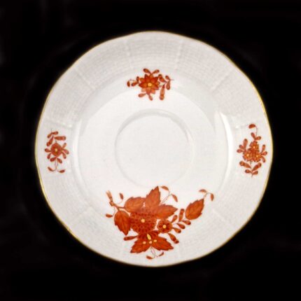 Herend Apponyi AOG Chinese Bouquet Red Coffee Cup Saucer – Model 711